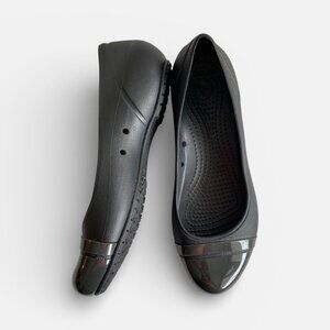 Crocs Lina Cap Toe Flat Dark Gray Shoes Sz 8​